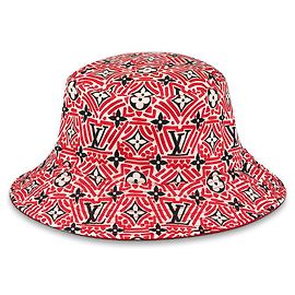 Louis Vuitton 20AW LV Crafty Wende-Eimer Hut Fisherman Cap Red Medium Rot
