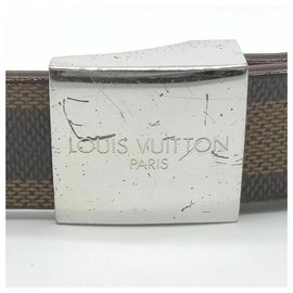 Louis Vuitton-75/30 Damier Ebene Ceinture Carre Belt Boucle Argentée 860996W-Autre