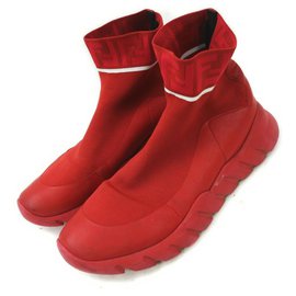 Fendi-Red Reloaded FF Sock Sneaker (Men's US 9D)  -Other