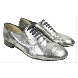 Christian Louboutin-Silver Fred Metallic 40 Lbslm5 Flats size 40-Other