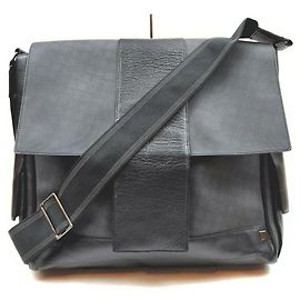 Alfred Dunhill Bolsa de laptop crossbody com aba preta Outro