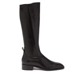 Christian Louboutin-Black Tagastretch Leather Knee-high Boots Booties Size 37 3lbsz37-Other