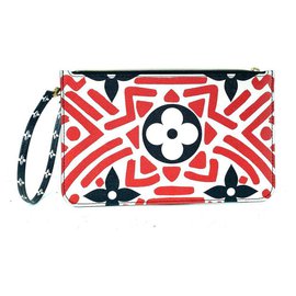 Louis Vuitton-Crafty Red Neverfull Pochette GM ou MM tribal Limited African-Outro