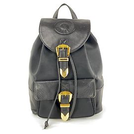 Versace Mochila sol de couro preto Outro
