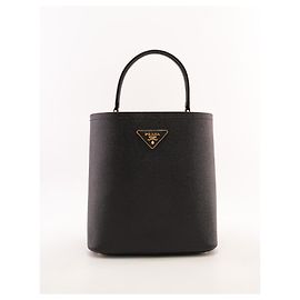 Prada lined Compact bag in Saffiano leather - Prada Panier Medium Black