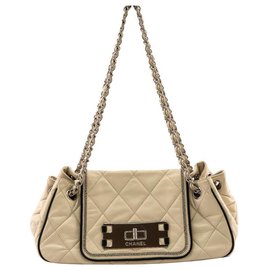 Chanel-Chanel East West Mademoiselle Accordion Flap bag-Cream,Cream