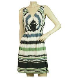 Bcbg Max Azria-BCBG Max Azria Blue Green Gray Stripes Sleeveless Mini Length Dress size XS-Multiple colors