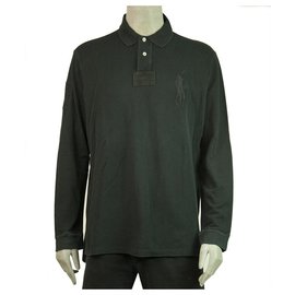 Polo Ralph Lauren-Ralph Lauren Polo Sport Chemise à manches longues en coton noir délavé pour homme Taille XL-Noir