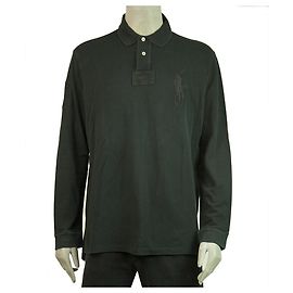 Polo Ralph Lauren Ralph Lauren Polo Sport Washed Black Camicia in cotone a maniche lunghe da uomo taglia XL Nero