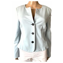 Marc Cain Light Blue Viscose Jacket Blue
