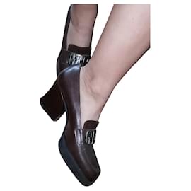 Gianfranco Ferré Clogs Dark Brown Fur Size 38 Dark brown