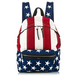 Yves Saint Laurent YSL Multi American Flag City Canvas Backpack Multiple colors