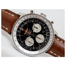 Breitling-BREITLING Navitimer01 brown leather Folding buckle Mens-Black