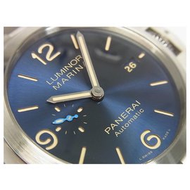 Panerai-PANERAI Luminor Marina 44 MM SS Bracelet blue PAM01058 Mens-Blue