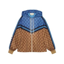 Gucci Technical jersey Jacket Brown Blue Beige Caramel