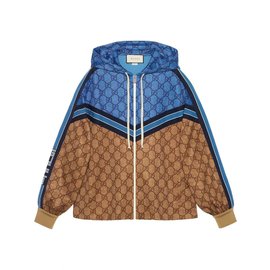 Gucci-Gucci Technical jersey Jacket-Brown,Blue,Beige,Caramel
