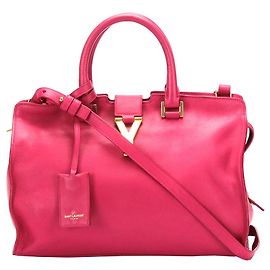 Yves Saint Laurent YSL Pink Cabas Chyc Ledertasche Pink