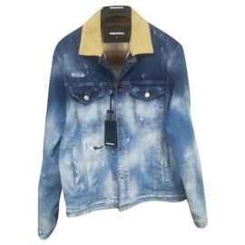 Dsquared2 Navy Blue Denim Jacket Men Navy blue