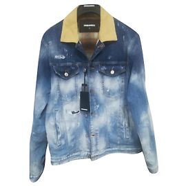 Dsquared2 Jeansjacke Navy Blau Herren Marineblau