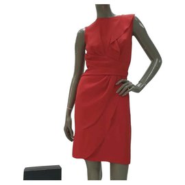 Christian Dior-Minivestido de seda rojo Dior Sz 38-Roja