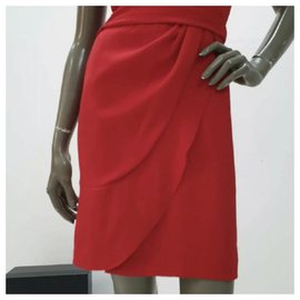 Christian Dior-Dior Red Mini Vestido de Seda Sz 38-Vermelho
