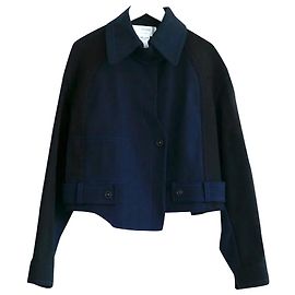 Sportmax Asymmetric Cut Box Jacket Navy blue