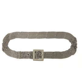 Chanel 9 ROWS SILVER CHAIN T85 Silvery