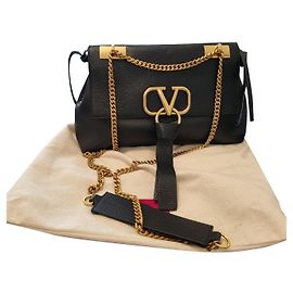 Valentino Garavani Black Leather Handbag Black