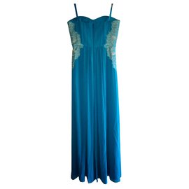 Bcbg Max Azria-Vestido largo de noche tejido Ashby de NWT-Azul