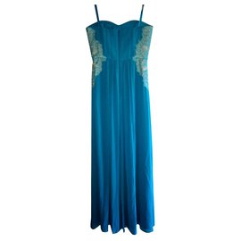 Bcbg Max Azria NWT Ashby gewebtes Abend Maxikleid Blau