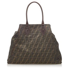 Fendi-Fendi Brown Zucca Canvas Travel Bag-Brown