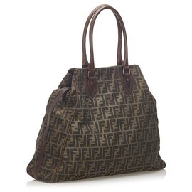 Fendi-Fendi Brown Zucca Canvas Travel Bag-Brown