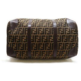 Fendi-Brown Monogram FF Boston Duffle Bag-Other