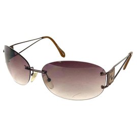 Fendi-FS417 FF Logo Sunglasses Bronze Gunmetal Rose Tint-Other