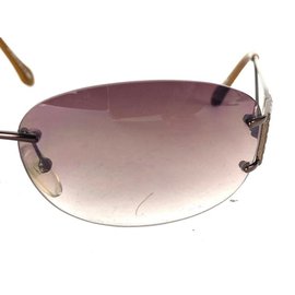 Fendi-FS417 FF Logo Sunglasses Bronze Gunmetal Rose Tint-Other