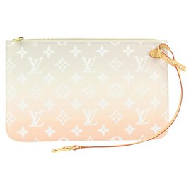 Louis Vuitton-Bolsa Peach Mist Brume Neverfull Pochette-Outro
