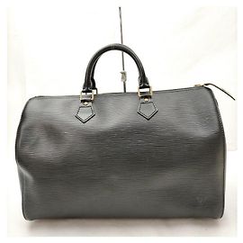 Louis Vuitton Preto Epi Couro Noir Speedy 35 Saco de Boston Outro