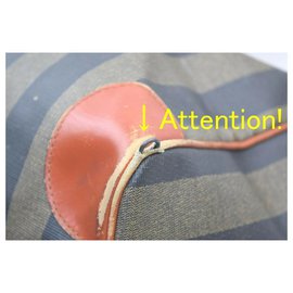 Fendi-Pequin Stripe Boston Duffle Boston Bag-Other
