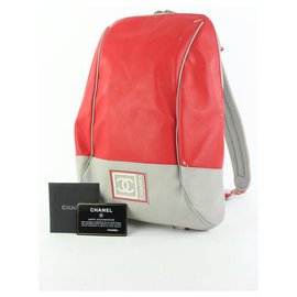 Chanel-Red Sports Logo CC Backpack-Other