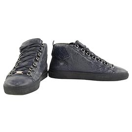 Balenciaga Herrengröße 42 Dunkelblauer Leder Arena High Top Sneaker Andere