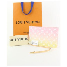 Louis Vuitton-Bolsa de pulso com monograma rosa à beira da piscina Neverfull Pochette-Outro