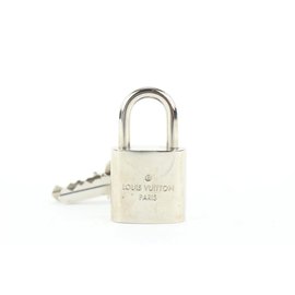 Louis Vuitton-#432 Silver Lock and Key Set Padlock Cadena Keepall Graphite-Other