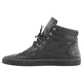 Gucci 224612 Black Leather High Top Sneaker Boot Other