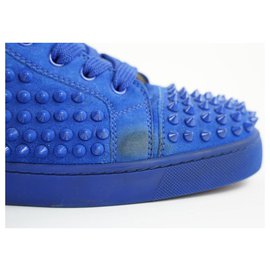 Christian Louboutin-Size 39 Blue Lou Pik Pik Orlato Flat Spike Sneakers-Other