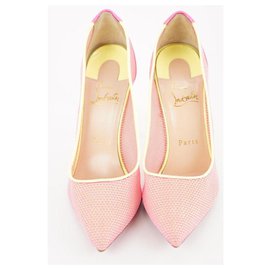 Christian Louboutin-Pink Follies Mesh Lace 100 Raphia Fluo435cl32-Other