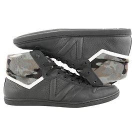 Louis Vuitton LV6 men's 6  Camo x Black Leather Spitfire  High Top Sneaker Other