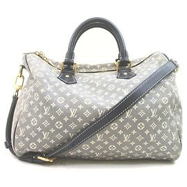 Louis Vuitton Monograma da Marinha Mini Lin Speedy Bandouliere 30 Com alça Outro