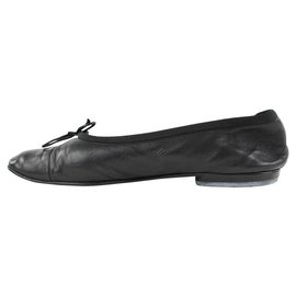 Chanel-Size 38.5 Black CC Ballerina Flats-Other