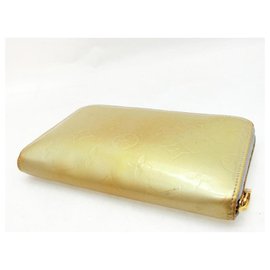 Louis Vuitton-Silver-Green Monogram Vernis Zippy Organizer Wallet Zip Around-Other