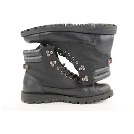 Gucci-Men's US10 295321 ssima Lace Up Boots-Other